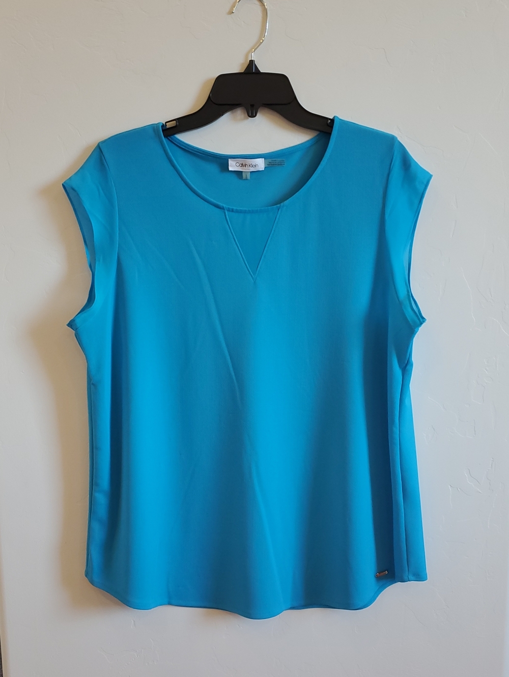 Calvin Klein Women's Turquoise Cap-Sleeve Shell